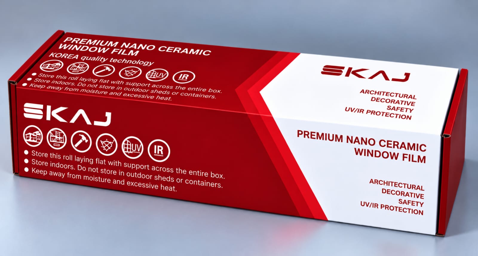 SKAJ Premium Nano Ceramic Window Film original product packaging